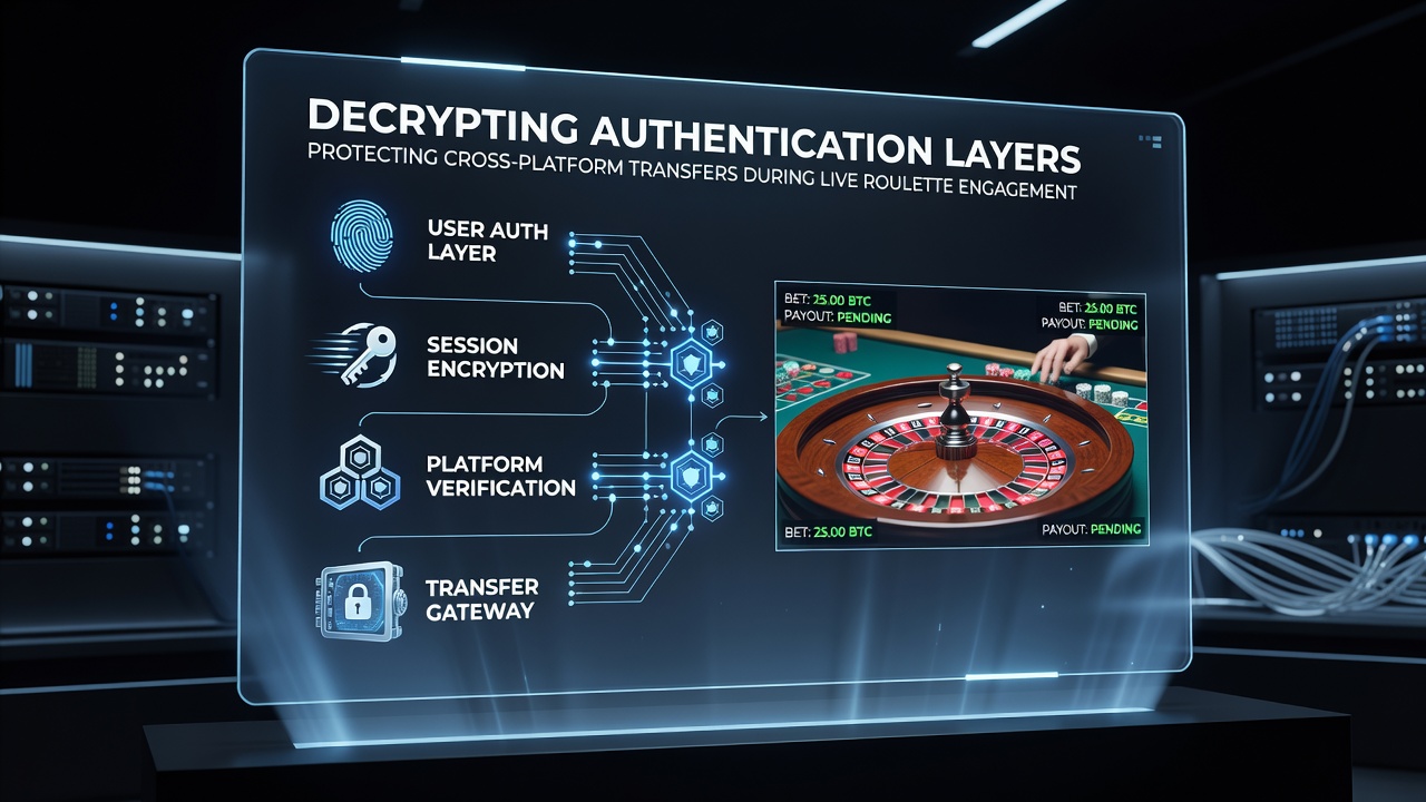 Illustration of cross-device authentication flow in mobile roulette applications