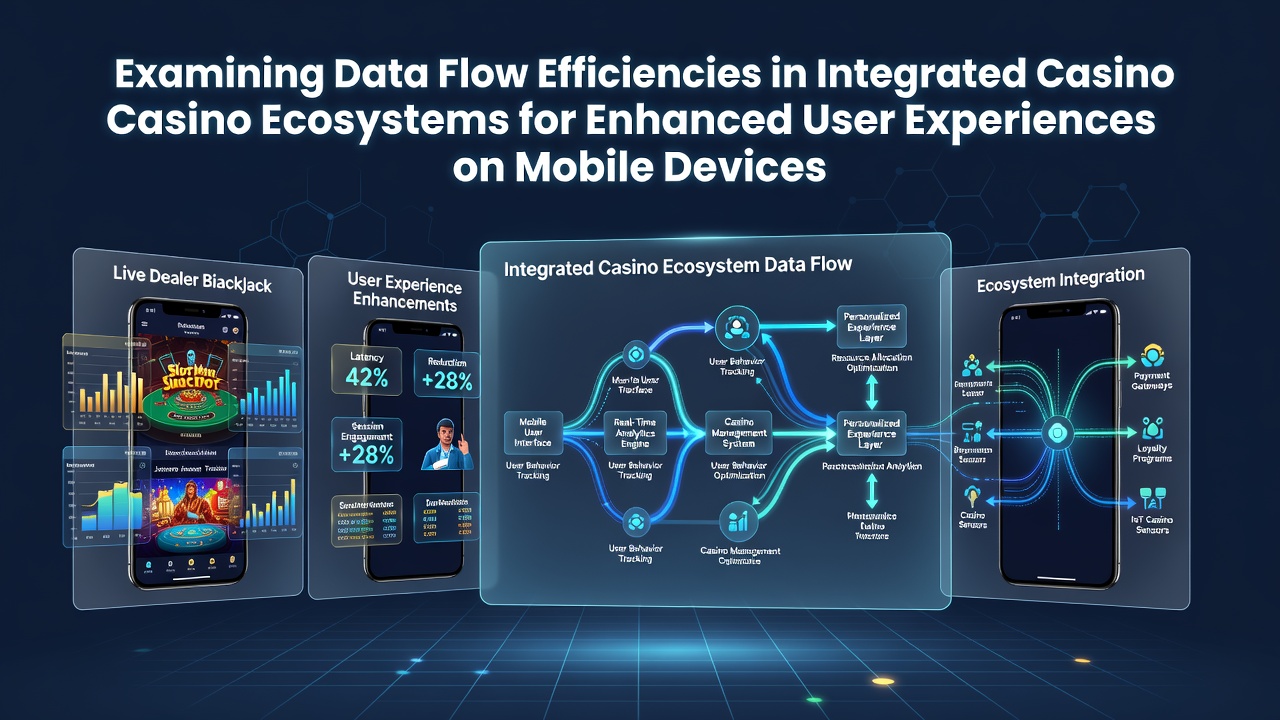 Data flow diagram showing mobile casino app connections to integrated backend servers and cloud systems