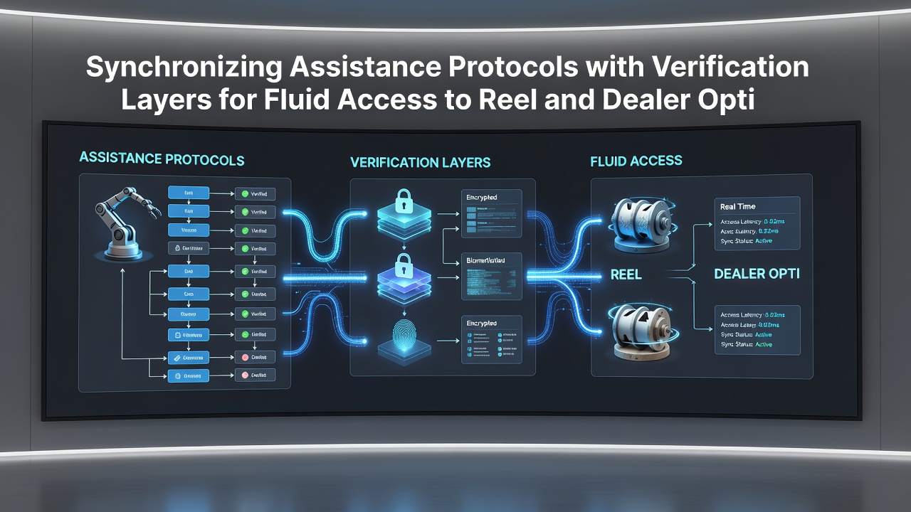 Close-up of verification process on handheld screen showing reel and dealer options