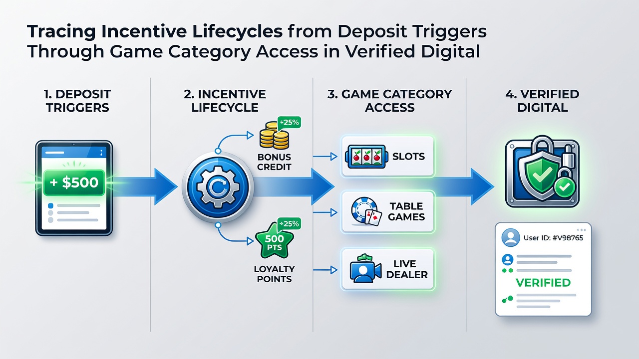 Dashboard view of a verified betting portal showing incentive balance, wagering progress, and unlocked game categories